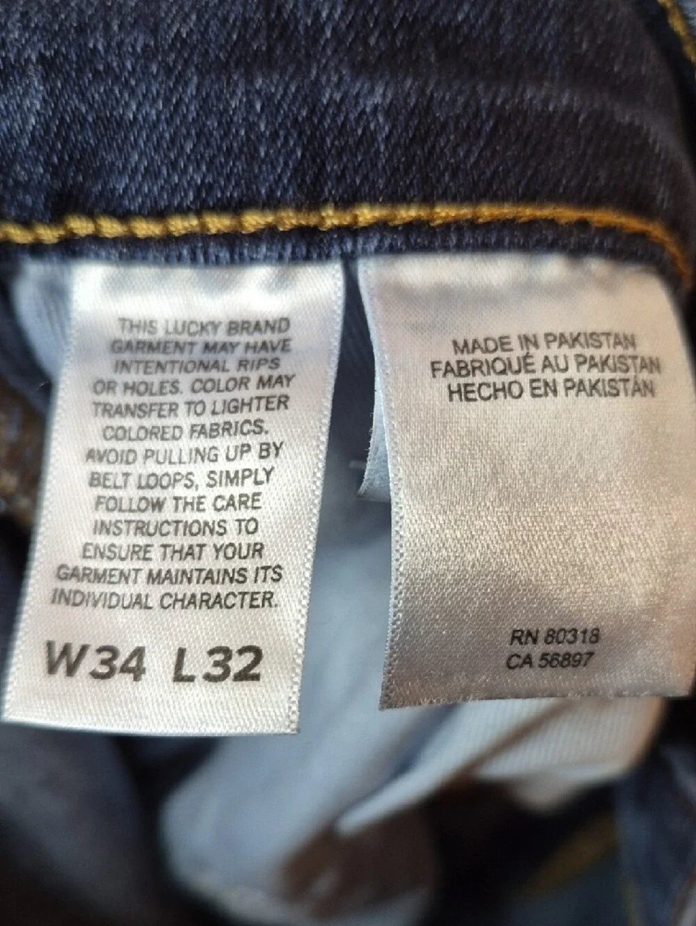 Lucky Brand Men’s‎ Dark Blue Slim Jeans Size W34/L32